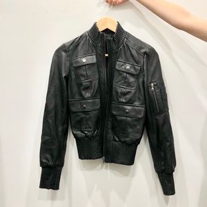 Kenna T 100% Leather Bomber Jacket